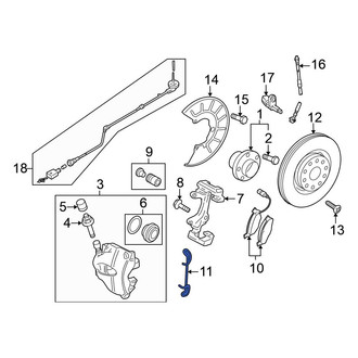 Volkswagen OE - Front Disc Brake Anti-Rattle Clip