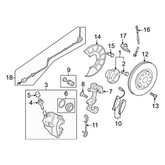 Volkswagen OE - Front Suspension - Brake Components (Base)