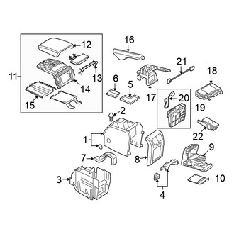Volkswagen OE - Rear Console (With Armrest)