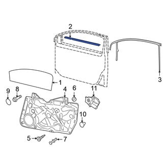 Volkswagen OE - Front Left Inner Door Window Belt Weatherstrip