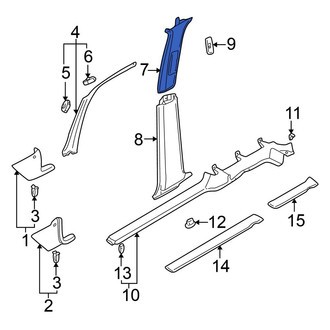 Volkswagen OE - Right Upper Door Pillar Post Trim Set