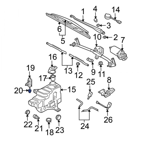 Windshield Washer Pump Grommet