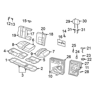 Volkswagen OE - Seats & Tracks - Rear Seat Components (GL / GLI / GLS / GLX / TDI Sedan)