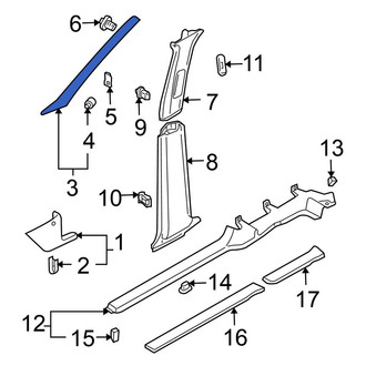 Volkswagen OE - Right Body A-Pillar Trim Panel