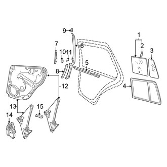 Volkswagen OE - Rear Door - Glass & Hardware (GL / GLS / GLX / TDI)