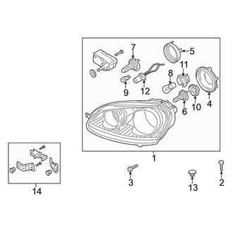 Volkswagen OE - Front Lamps - Headlamp Components (W/O HID), (Sedan A5 Body Code)