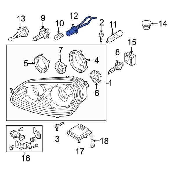 Volkswagen OE 8L0941953 Front Headlight Wiring Harness