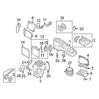 Volkswagen OE - Air Conditioner & Heater - Evaporator & Heater Components (Manual A/C), (Sedan A5 Body Code)