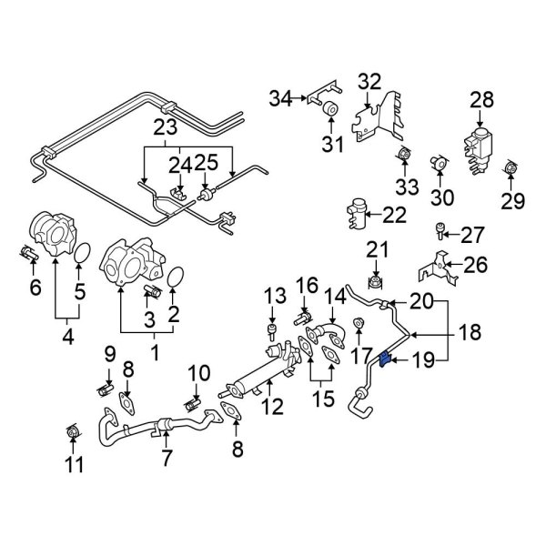 Exhaust Gas Recirculation (EGR) Tube Clip