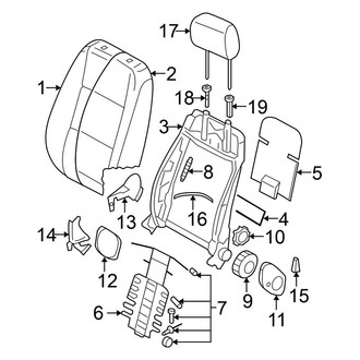Volkswagen OE - Seats & Tracks - Front Seat Components (Seat Back Components), (Comfortline / Highline / S / SE / SEL / TDI / Trendline Wagon)
