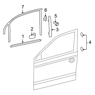 Volkswagen OE - Front Door - Exterior Trim (Sedan A5 Body Code)