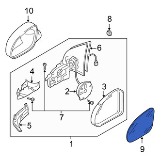Volkswagen OE - Front Right Door Mirror Glass