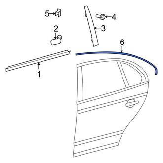 Volkswagen OE - Rear Left Outer Door Window Molding