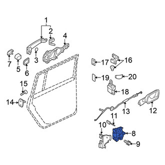 Volkswagen OE - Rear Right Door Latch Assembly