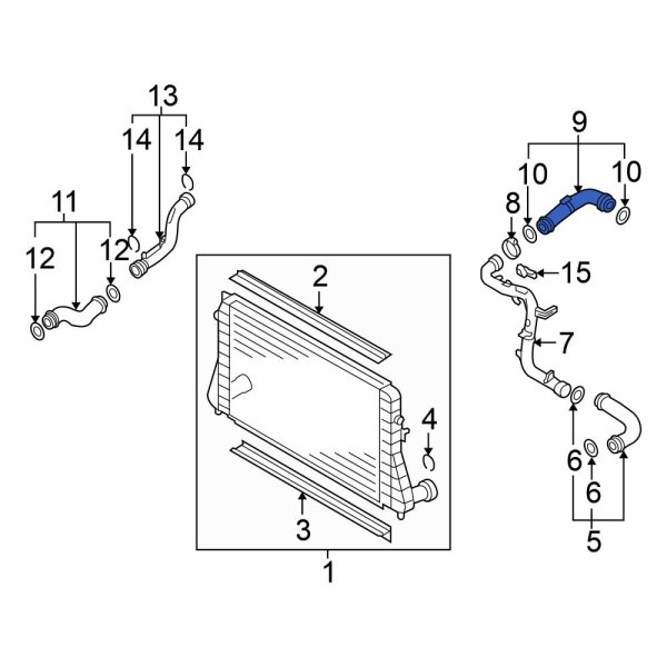 Volkswagen OE 1K0145838S Intercooler Pipe