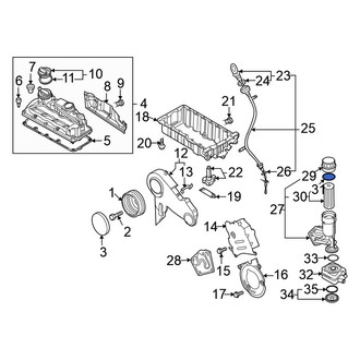 Volkswagen OE - Upper Engine Oil Filter Housing Cover O-Ring