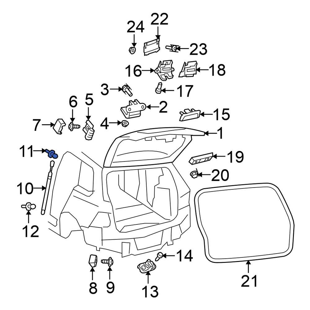 Volkswagen OE WHT006580 Rear Liftgate Support Strut Holder