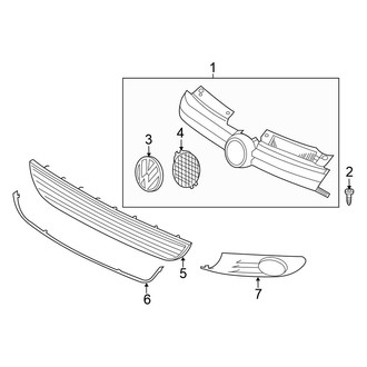 Volkswagen OE - Front Bumper & Grille - Grille & Components (Wagon)