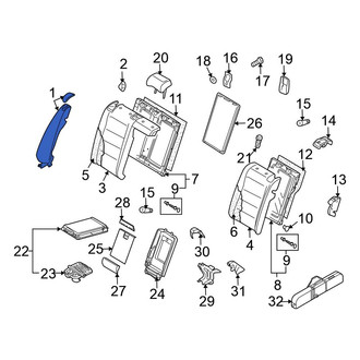 Volkswagen OE - Rear Right Outer Seat Back Assembly