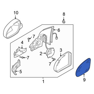Volkswagen OE - Front Right Door Mirror Glass