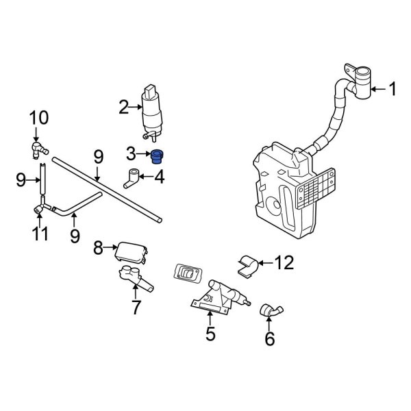 Headlight Washer Pump Grommet