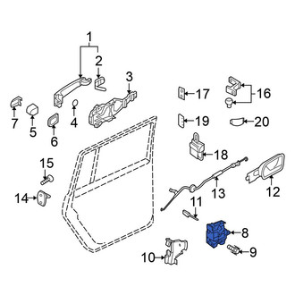 Volkswagen OE - Rear Left Door Latch Assembly