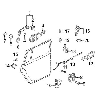 Volkswagen OE - Rear Door - Lock & Hardware (4 Doors)