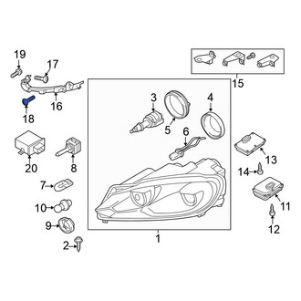Wht004141 Volkswagen Jetta Headlight Components | Brackets, Adapters — CARiD.com