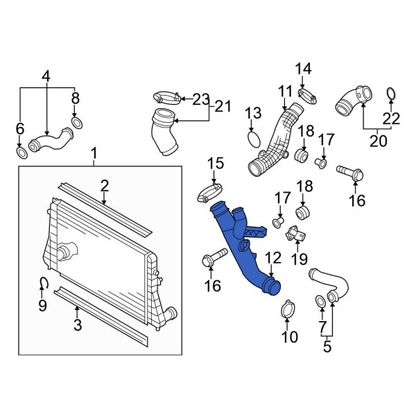 Volkswagen OE 1K0145770AJ Intercooler Pipe