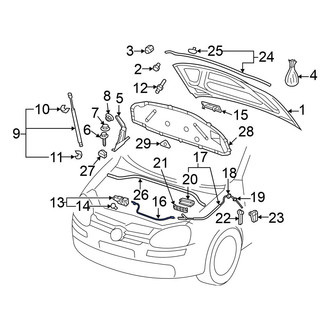 Volkswagen OE - Front Hood Release Cable