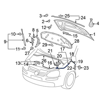 Volkswagen OE - Rear Hood Release Cable