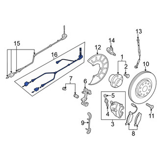 Volkswagen OE - Front Left ABS Wheel Speed Sensor Wiring Harness