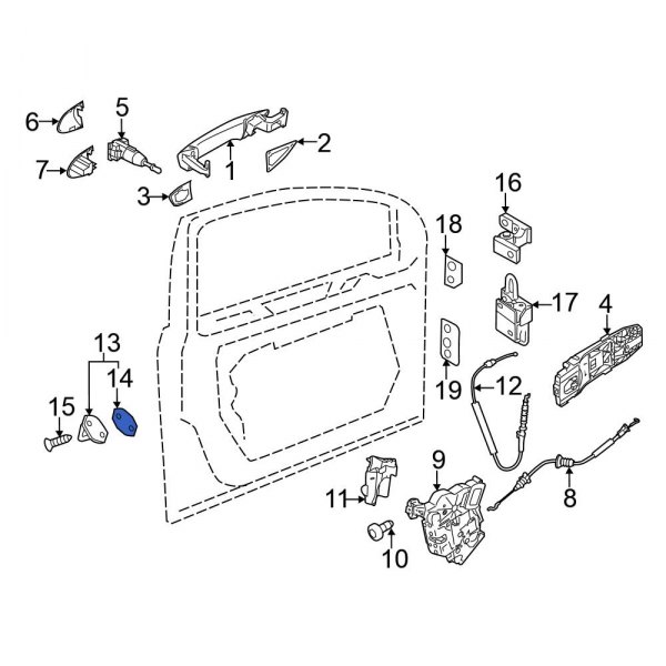 Door Lock Striker Plate Gasket