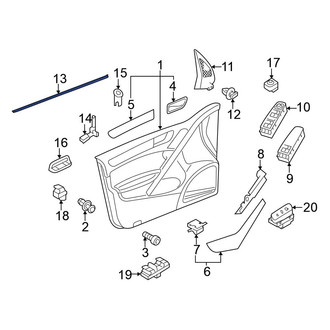 Volkswagen OE - Front Left Inner Door Window Belt Weatherstrip
