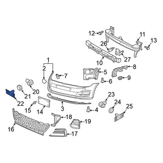 Volkswagen OE - Rear Outer Parking Aid Sensor Bracket
