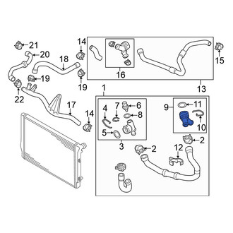 Volkswagen OE - Lower Radiator Coolant Hose Adapter