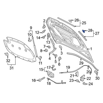 Volkswagen OE - Hood Seal Clip