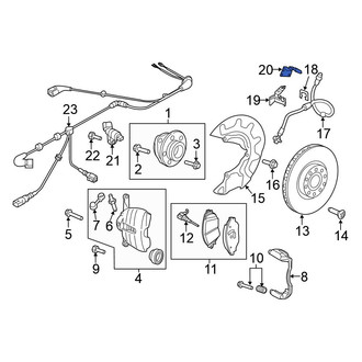 Volkswagen OE - Right Lower Brake Hydraulic Line Bracket