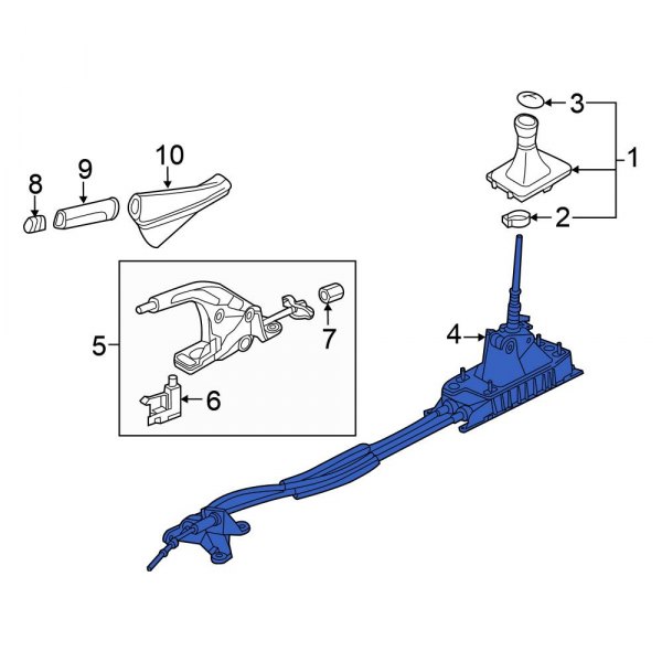 Volkswagen OE 5Q0711049BM Manual Transmission Shift Lever
