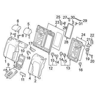 Volkswagen OE - Seats & Tracks - Rear Seat Components (Seat Back), (S / SE 2 Doors)