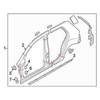Volkswagen OE - Pillars, Rocker & Floor - Aperture Panel (Autobahn / S / SE 4 Doors)