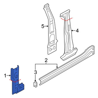 Volkswagen OE - Left Lower Body A-Pillar Reinforcement