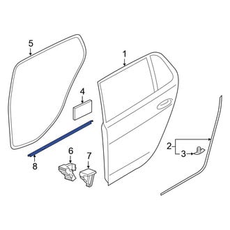 Volkswagen OE - Rear Left Outer Door Window Belt Weatherstrip