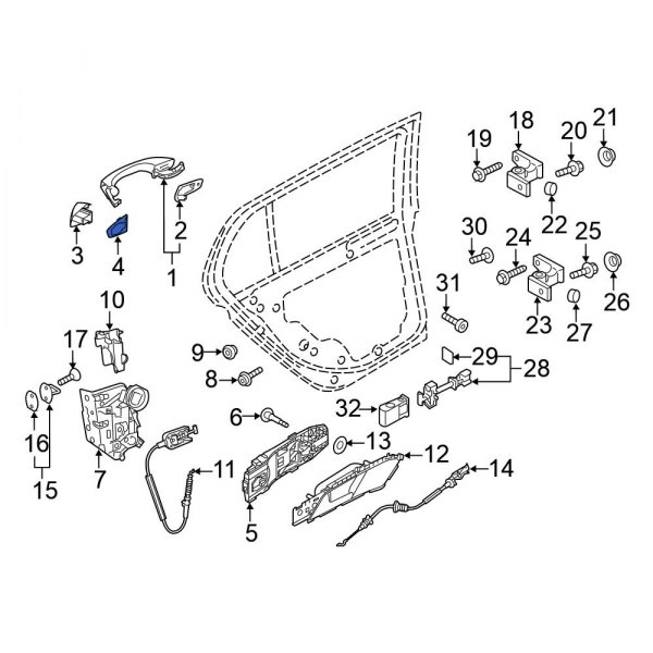 Exterior Door Handle Cover Gasket