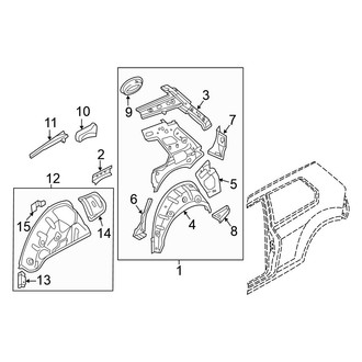 Volkswagen OE - Quarter Panel - Inner Structure (S / SE 2 Doors)