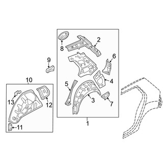 Volkswagen OE - Quarter Panel - Inner Structure (Autobahn / S / SE 4 Doors)