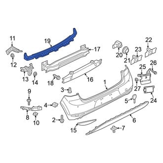 Volkswagen OE - Rear Center Bumper Cover Support Rail