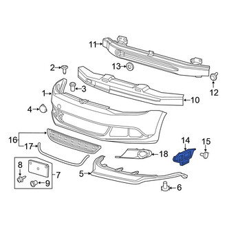 Volkswagen OE - Front Right Bumper Cover Bracket