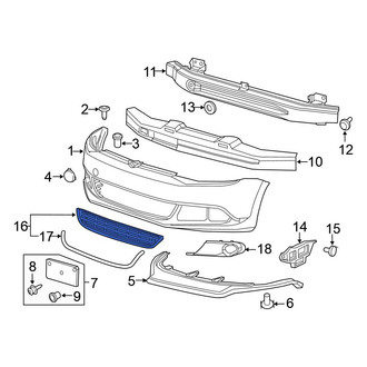 Volkswagen OE - Front Left Lower Grille