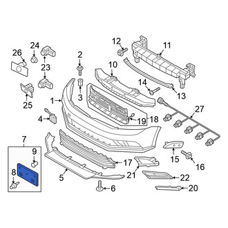 Volkswagen OE - Front License Plate Bracket